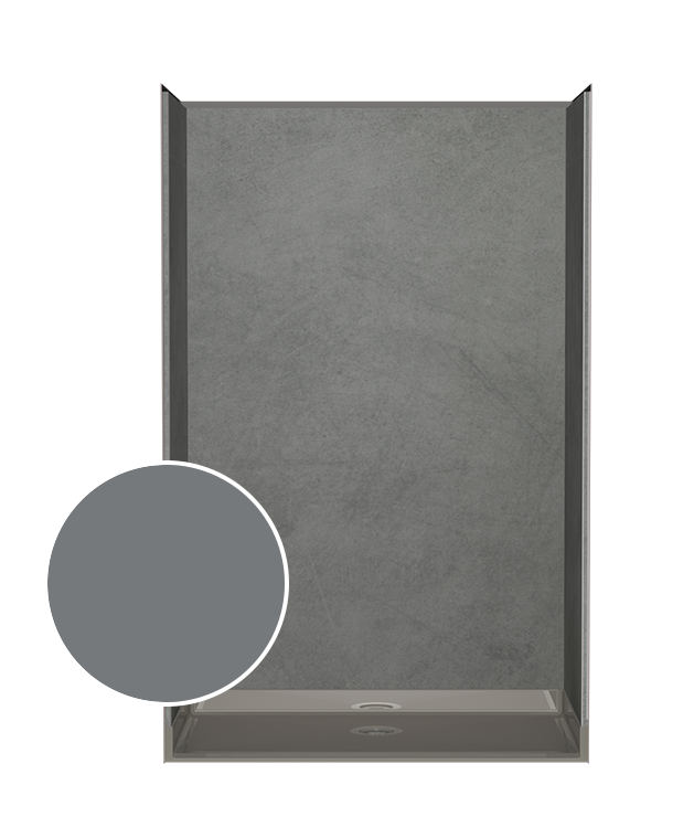 Crestline grey slate shower wall system installed in a Littleton, CO bathroom
